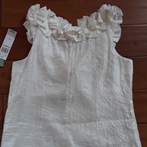 London Style SALE NWT white ruffle dress sz 12 - Picture 6 of 8